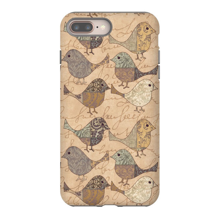 iPhone 7 plus StrongFit Patchwork Bird Pattern by Andrea Haase