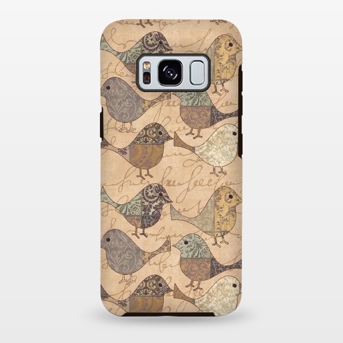 Galaxy S8 plus StrongFit Patchwork Bird Pattern by Andrea Haase
