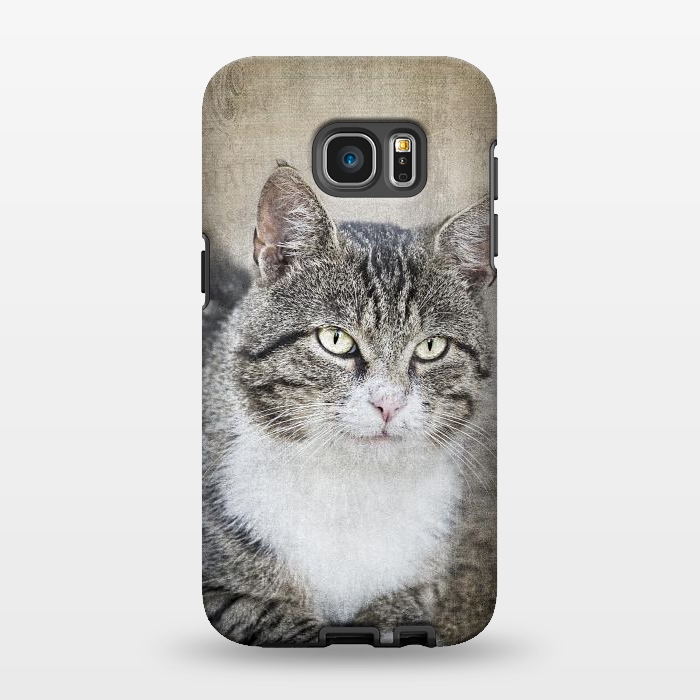 Galaxy S7 EDGE StrongFit Friendly Cat Mixed Media Art by Andrea Haase