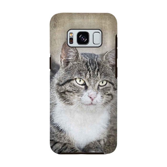 Galaxy S8 StrongFit Friendly Cat Mixed Media Art by Andrea Haase
