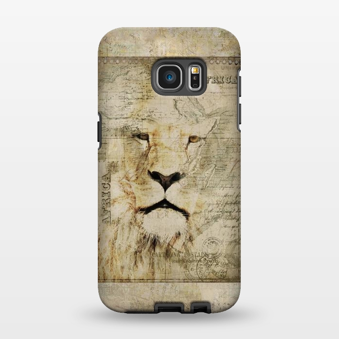 Galaxy S7 EDGE StrongFit Lion King Of Africa Collage by Andrea Haase