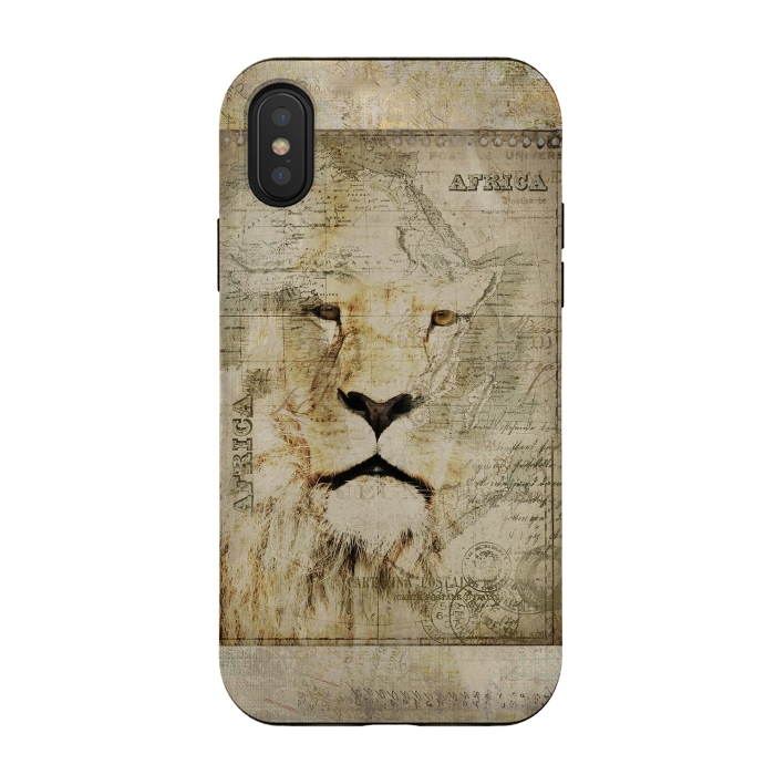 iPhone Xs / X StrongFit Lion King Of Africa Collage by Andrea Haase