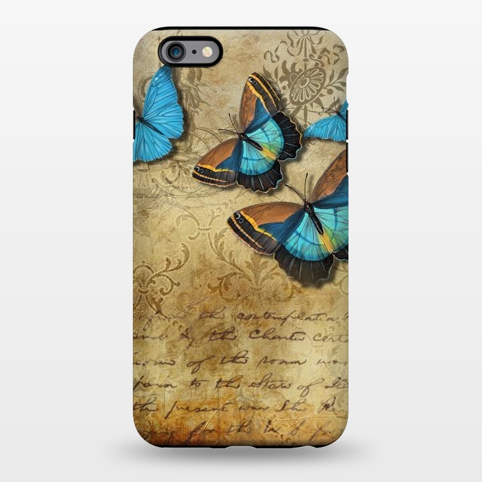 iPhone 6/6s plus StrongFit Blue Butterfly Vintage Collage by Andrea Haase