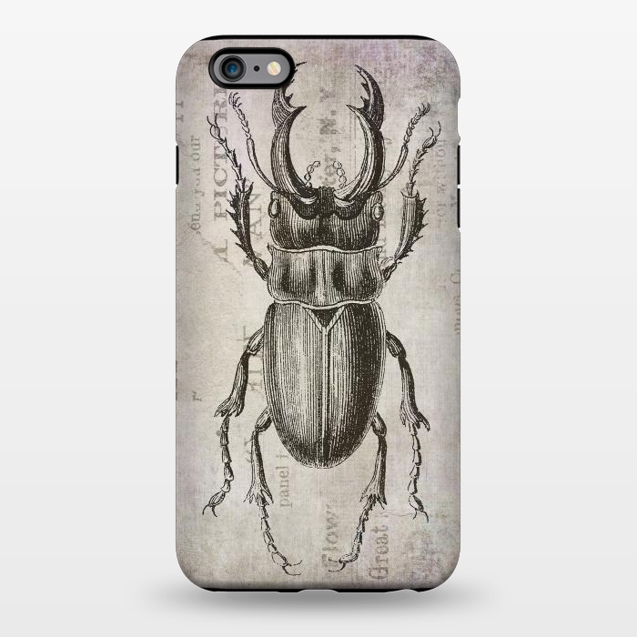 iPhone 6/6s plus StrongFit Stag Beetle Vintage Mixed Media Art by Andrea Haase