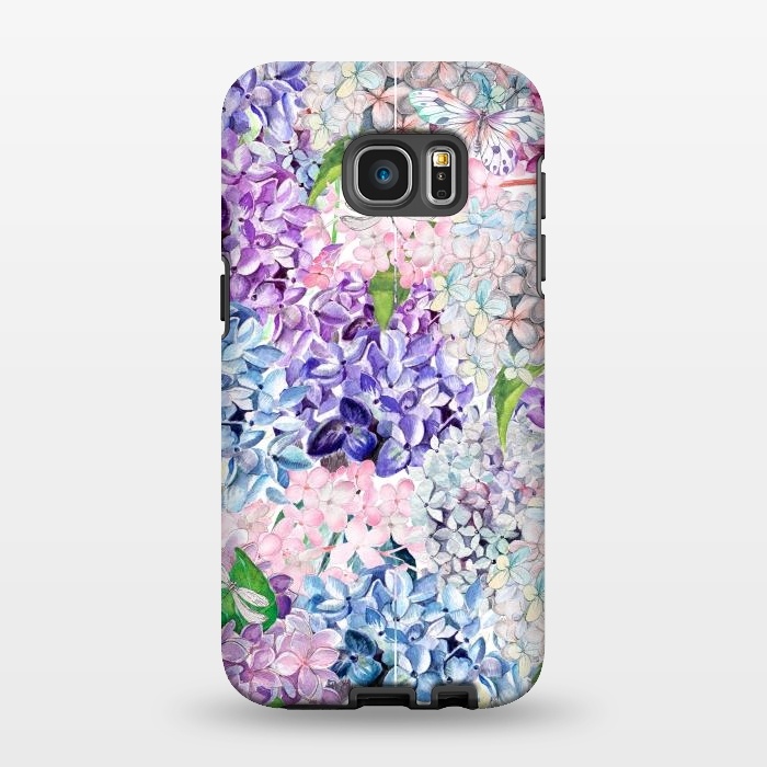 Galaxy S7 EDGE StrongFit Spring Hydrangea Pattern by  Utart