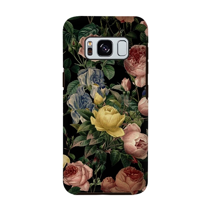 Galaxy S8 StrongFit Victorian Vintage Roses on Black by  Utart