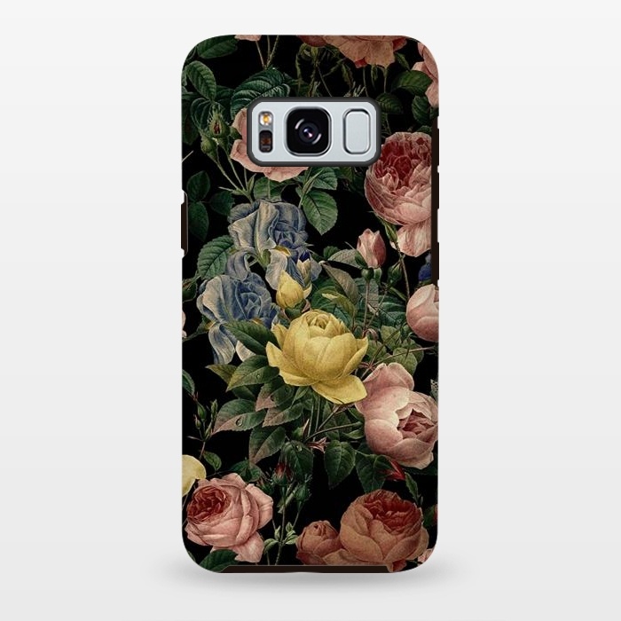 Galaxy S8 plus StrongFit Victorian Vintage Roses on Black by  Utart
