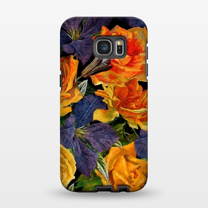 Galaxy S7 EDGE StrongFit Clematis and Yellow Vintage Roses by  Utart
