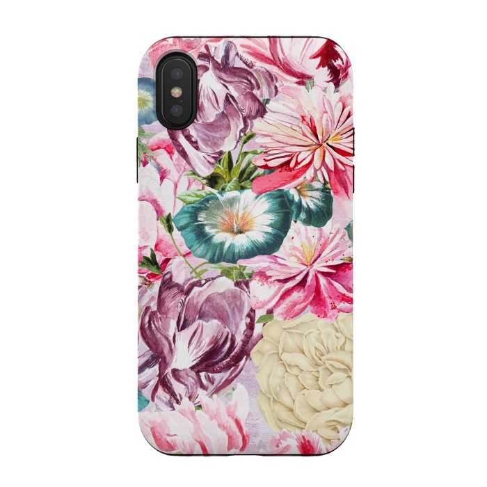 iPhone Xs / X StrongFit Beautiful Pastel Vintage Spring Flowers by  Utart