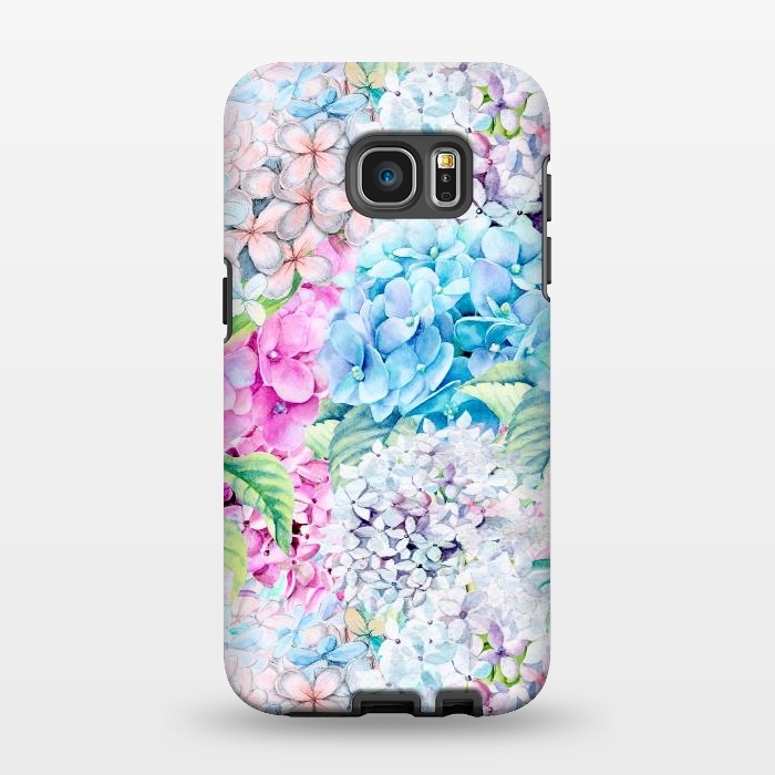 Galaxy S7 EDGE StrongFit Pastel Spring hydrangea Pattern by  Utart