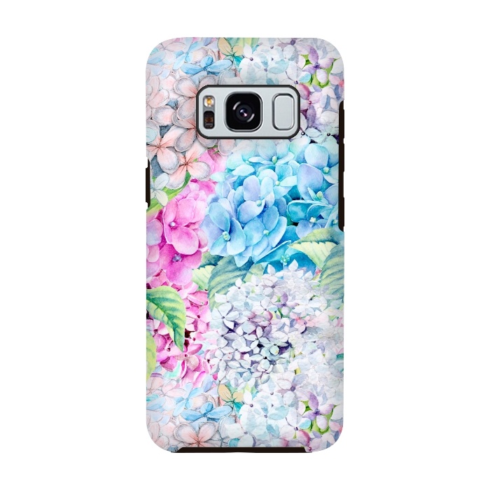 Galaxy S8 StrongFit Pastel Spring hydrangea Pattern by  Utart