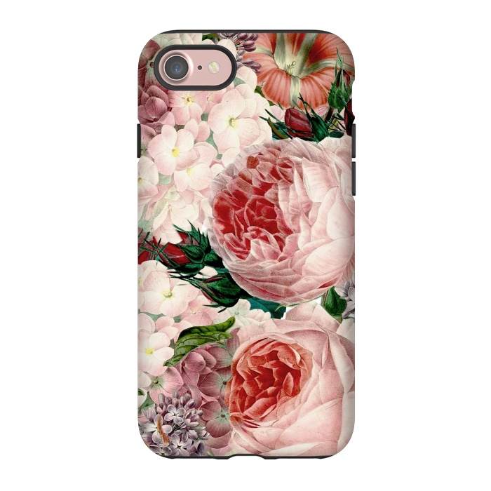 iPhone 7 StrongFit Roses and Hydrangea Pattern by  Utart