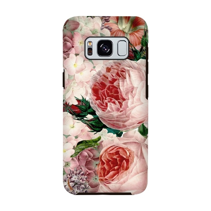 Galaxy S8 StrongFit Roses and Hydrangea Pattern by  Utart