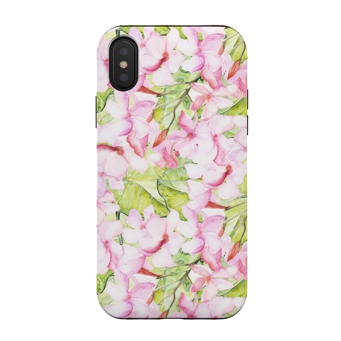 iPhone Xs / X StrongFit Pink Oleander by  Utart