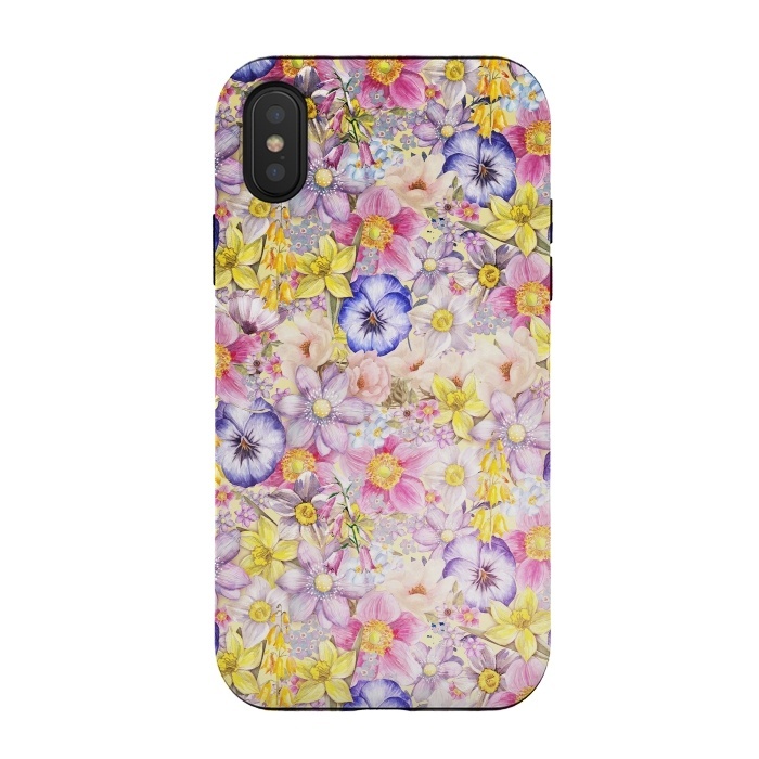 iPhone Xs / X StrongFit Lovely Spring Pansy Pattern by  Utart