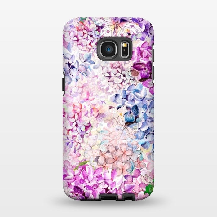 Galaxy S7 EDGE StrongFit Purple Lilacs and Hydrangea by  Utart