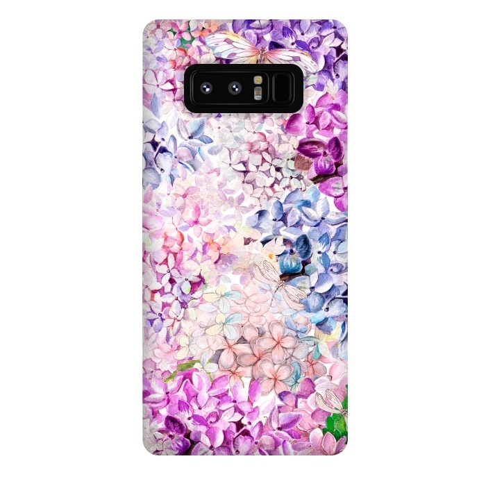 Galaxy Note 8 StrongFit Purple Lilacs and Hydrangea by  Utart