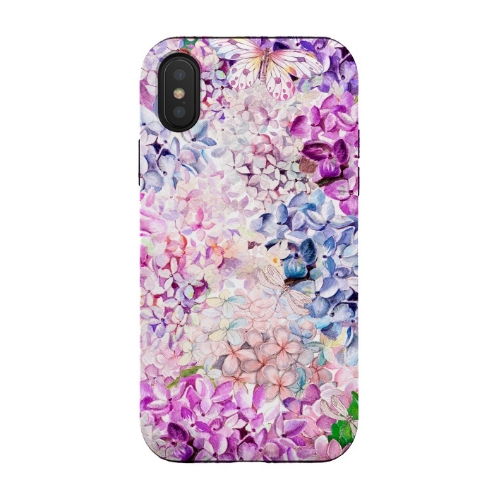 iPhone Xs / X StrongFit Purple Lilacs and Hydrangea by  Utart