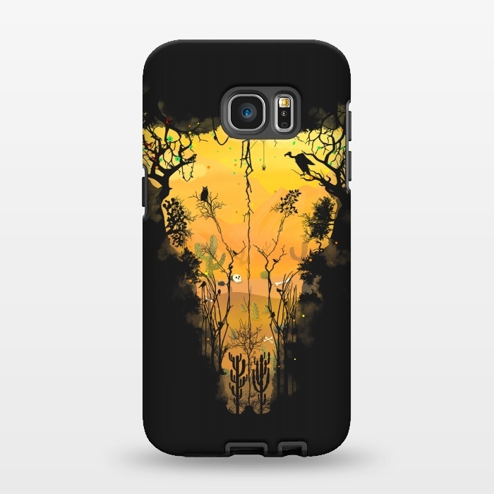 Galaxy S7 EDGE StrongFit Dark Desert Cow Skull by Sitchko