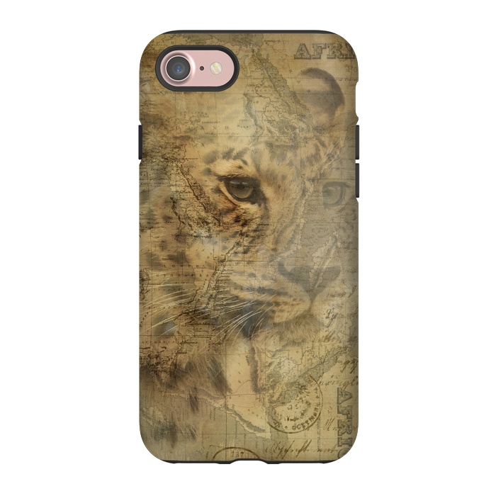 iPhone 7 StrongFit Cheetah Vintage Style by Andrea Haase