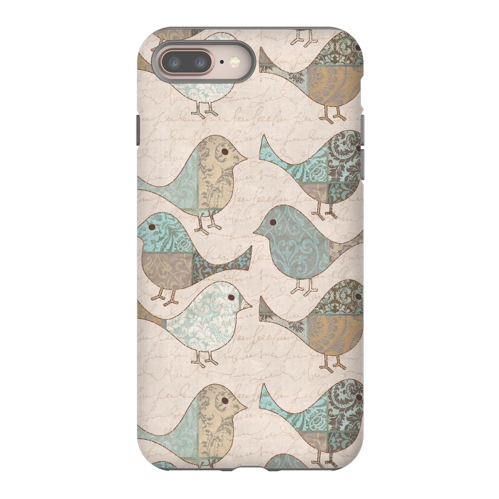 iPhone 7 plus StrongFit Cute Patchwork Birds by Andrea Haase