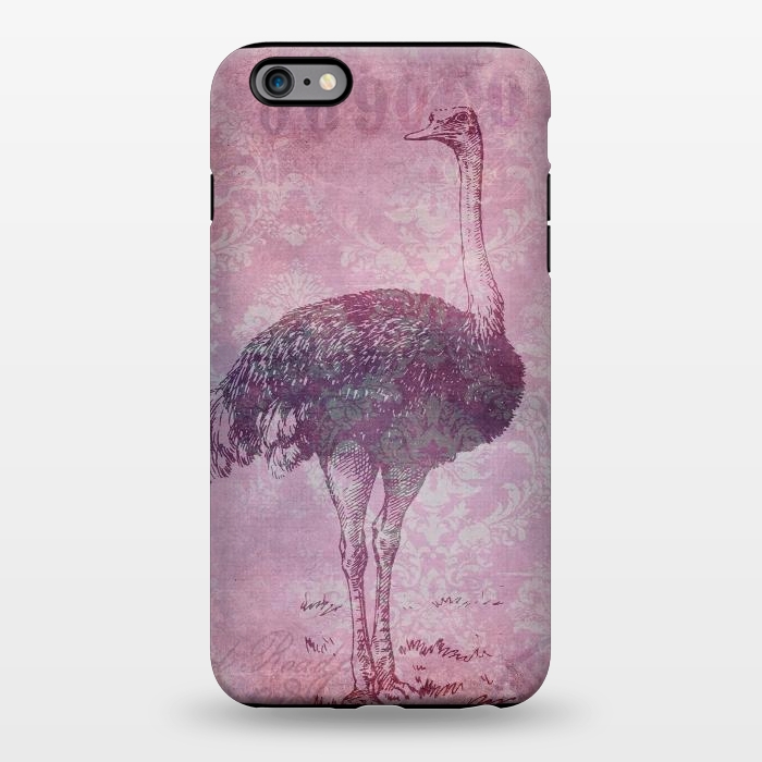 iPhone 6/6s plus StrongFit Vintage Pink Ostrich Art by Andrea Haase