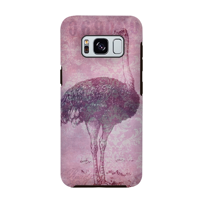 Galaxy S8 StrongFit Vintage Pink Ostrich Art by Andrea Haase