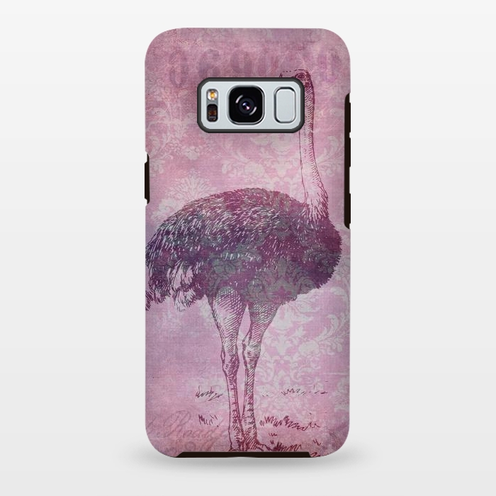 Galaxy S8 plus StrongFit Vintage Pink Ostrich Art by Andrea Haase