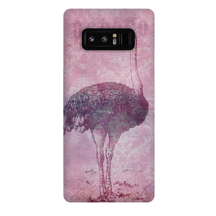 Galaxy Note 8 StrongFit Vintage Pink Ostrich Art by Andrea Haase