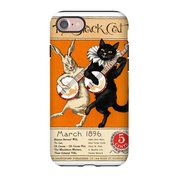 iPhone 7 StrongFit Cat And Rabbit Vintage Poster by Andrea Haase
