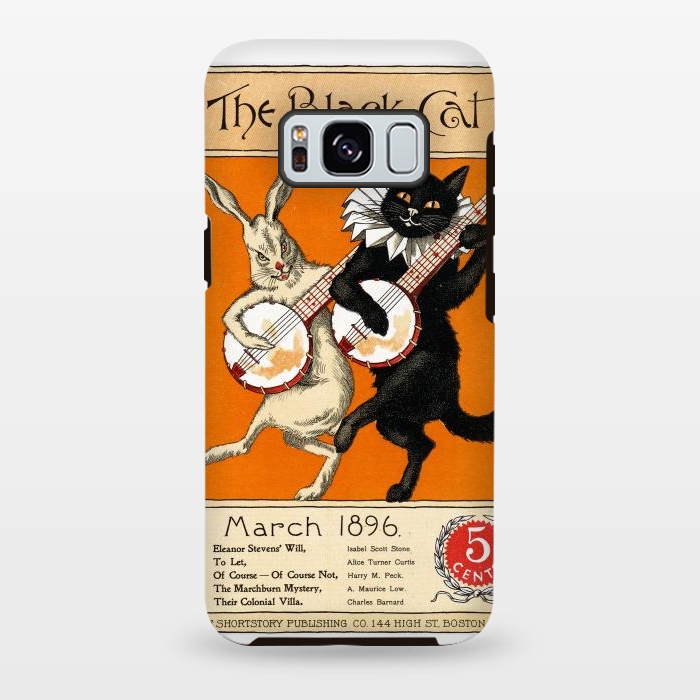 Galaxy S8 plus StrongFit Cat And Rabbit Vintage Poster by Andrea Haase
