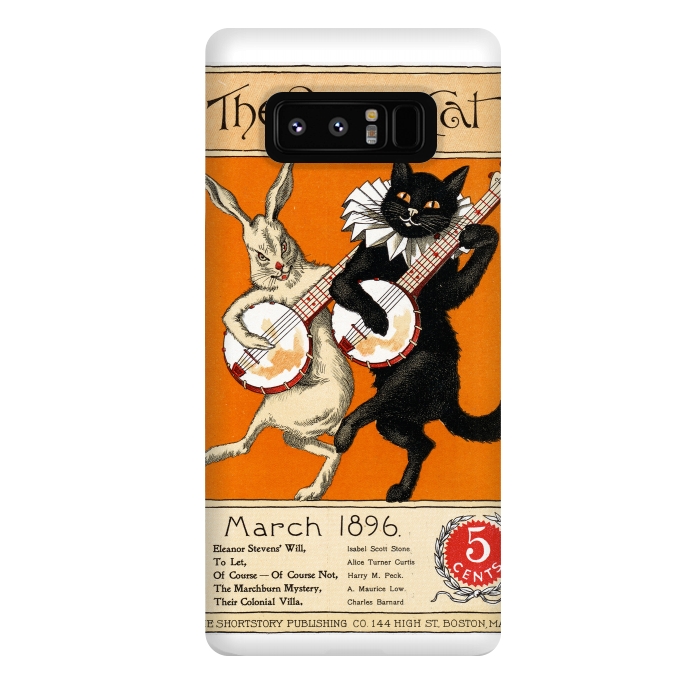 Galaxy Note 8 StrongFit Cat And Rabbit Vintage Poster by Andrea Haase