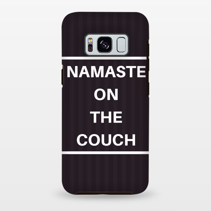 Galaxy S8 plus StrongFit namaste on the couch by MALLIKA