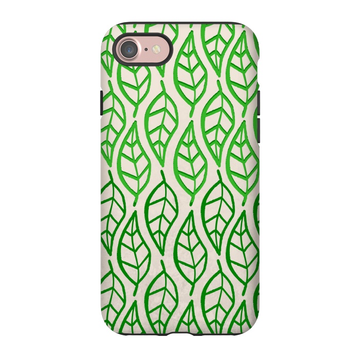 iPhone 7 StrongFit leaf pattern green by MALLIKA