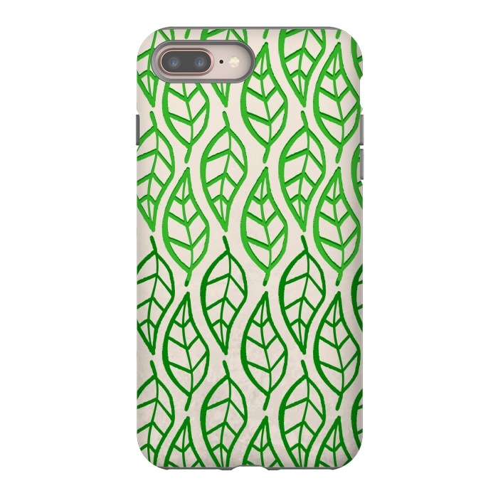 iPhone 7 plus StrongFit leaf pattern green by MALLIKA
