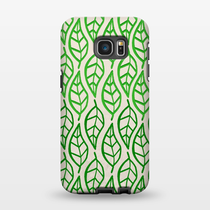 Galaxy S7 EDGE StrongFit leaf pattern green by MALLIKA
