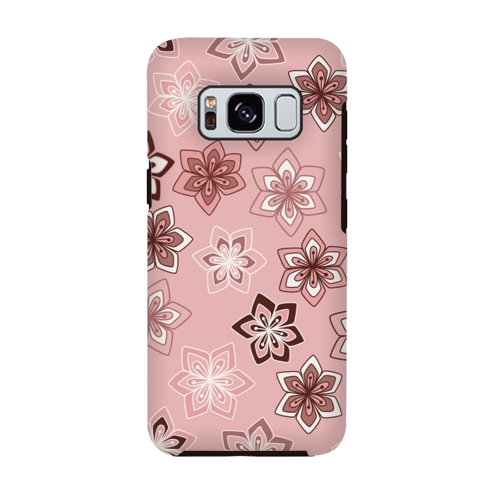 Galaxy S8 StrongFit Diamond flowers on pink by Paula Ohreen