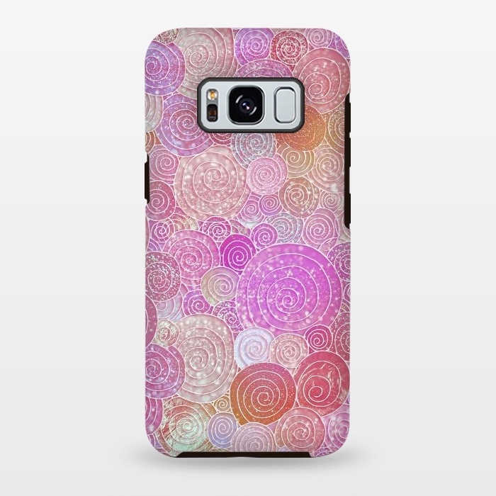Galaxy S8 plus StrongFit Pink Metal Circles Dots Pattern by  Utart