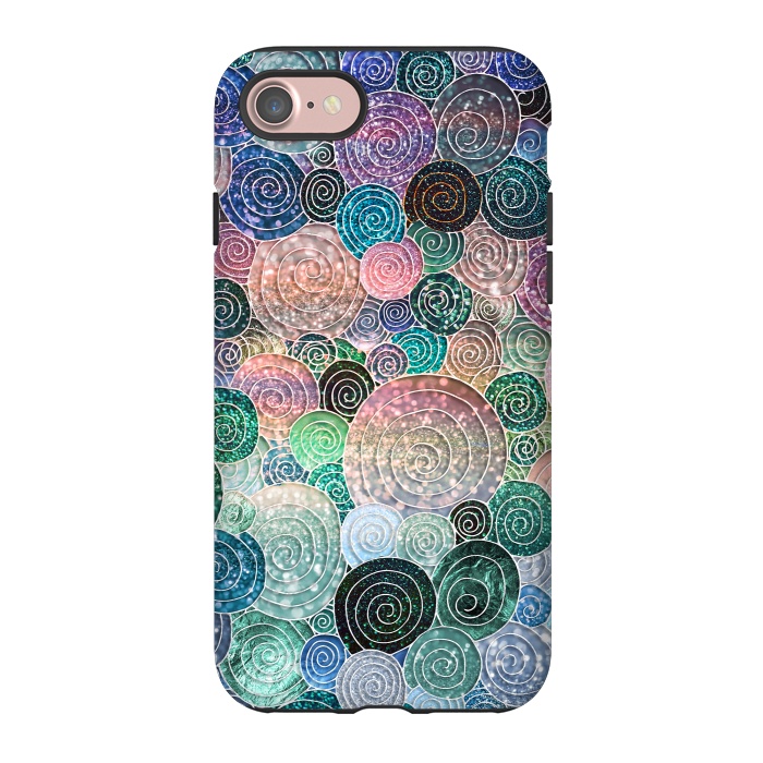 iPhone 7 StrongFit Multicolor Trendy Dots and Circles  by  Utart