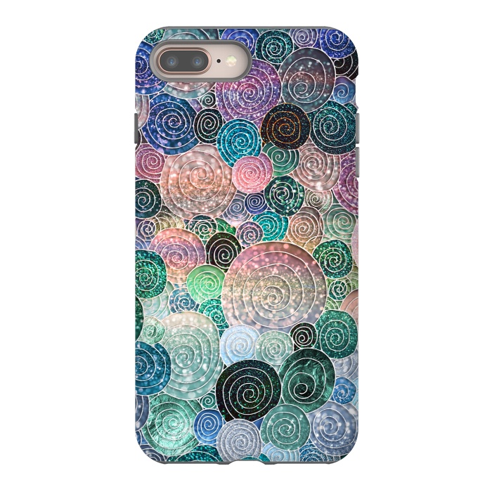 iPhone 7 plus StrongFit Multicolor Trendy Dots and Circles  by  Utart