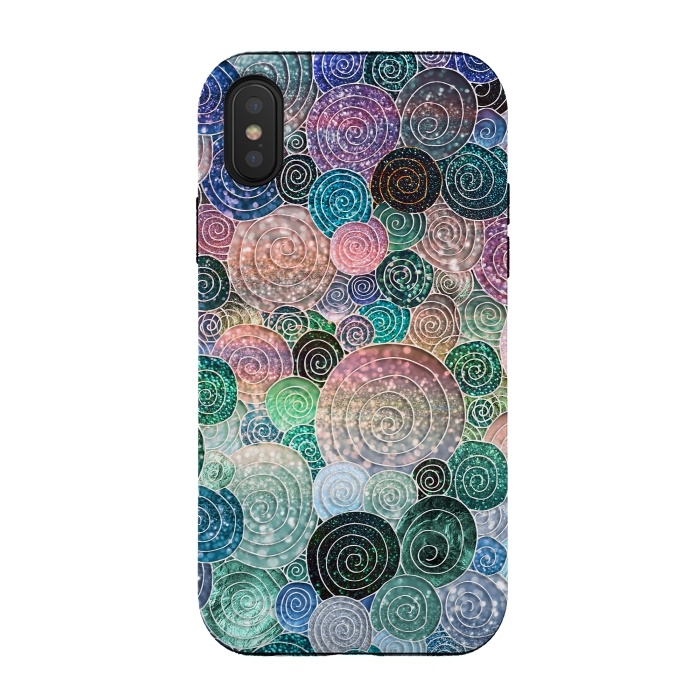 iPhone Xs / X StrongFit Multicolor Trendy Dots and Circles  by  Utart