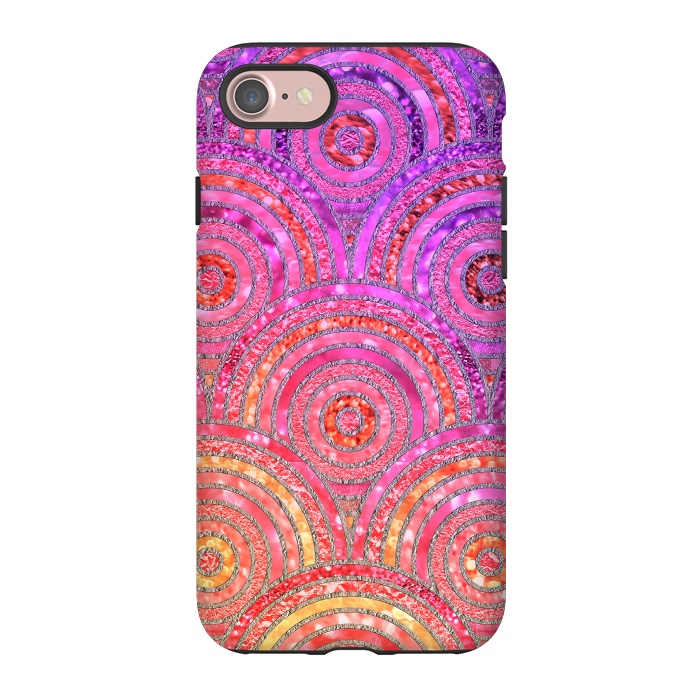 iPhone 7 StrongFit Multicolor Pink Gold Circles  by  Utart