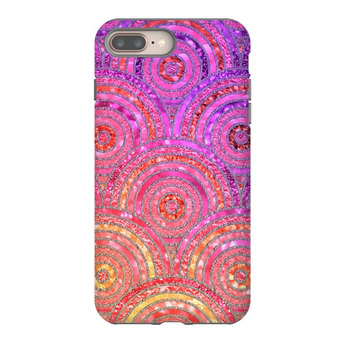 iPhone 7 plus StrongFit Multicolor Pink Gold Circles  by  Utart