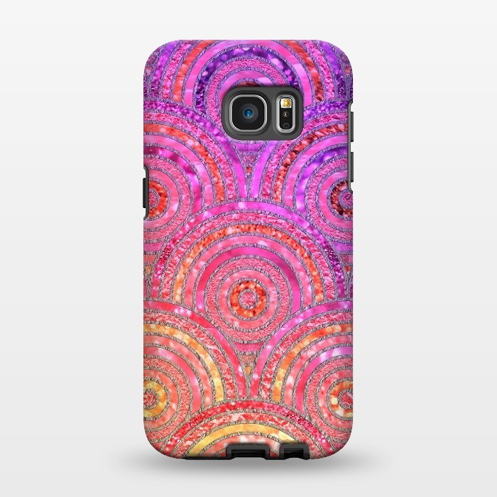 Galaxy S7 EDGE StrongFit Multicolor Pink Gold Circles  by  Utart