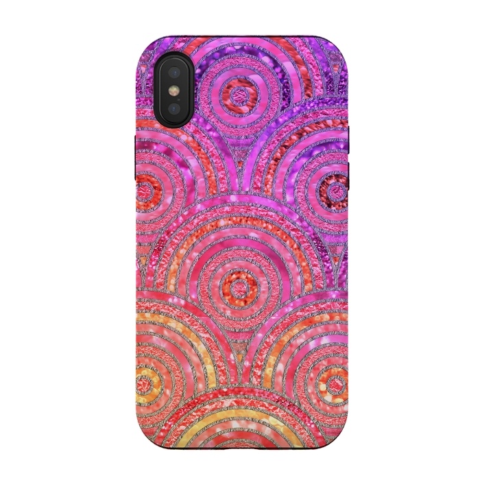 iPhone Xs / X StrongFit Multicolor Pink Gold Circles  by  Utart
