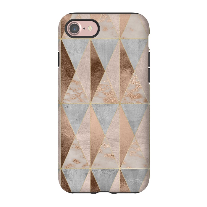 iPhone 7 StrongFit Modern Marble Geode Copper Triangle Argyle by  Utart