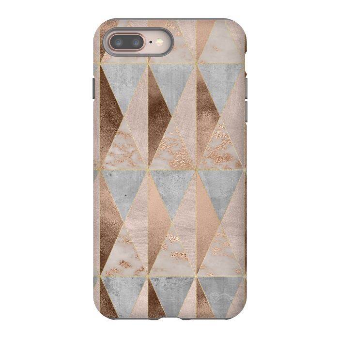 iPhone 7 plus StrongFit Modern Marble Geode Copper Triangle Argyle by  Utart