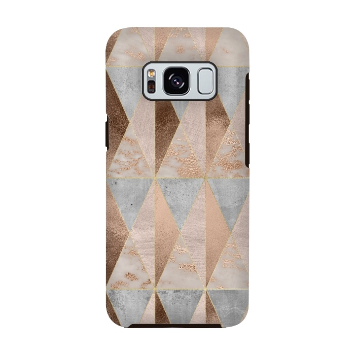 Galaxy S8 StrongFit Modern Marble Geode Copper Triangle Argyle by  Utart