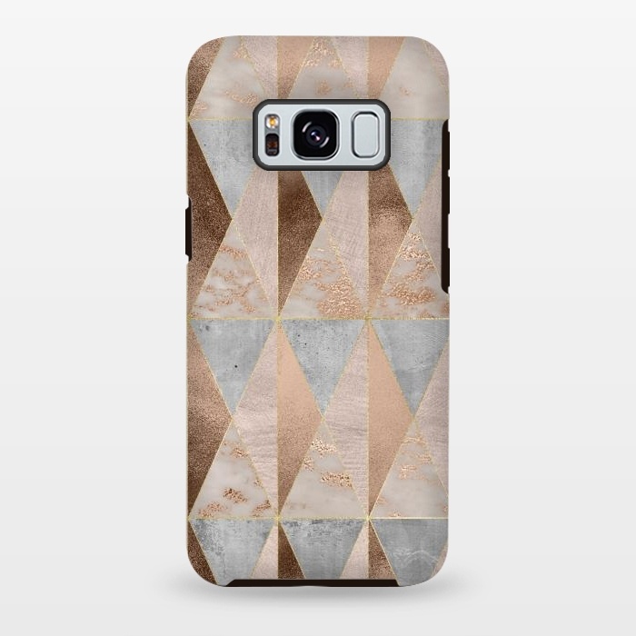 Galaxy S8 plus StrongFit Modern Marble Geode Copper Triangle Argyle by  Utart
