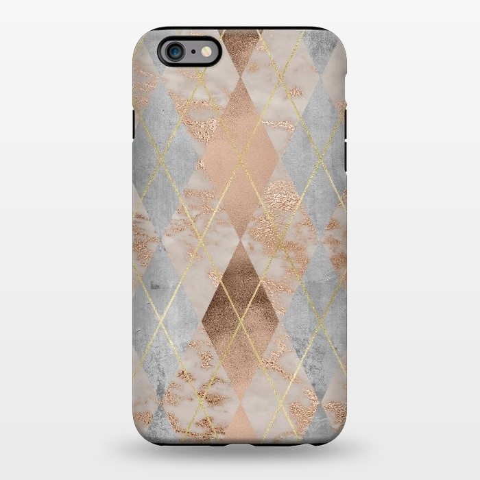 iPhone 6/6s plus StrongFit Trendy Argyle Marble and Concrete Copper Pattern by  Utart